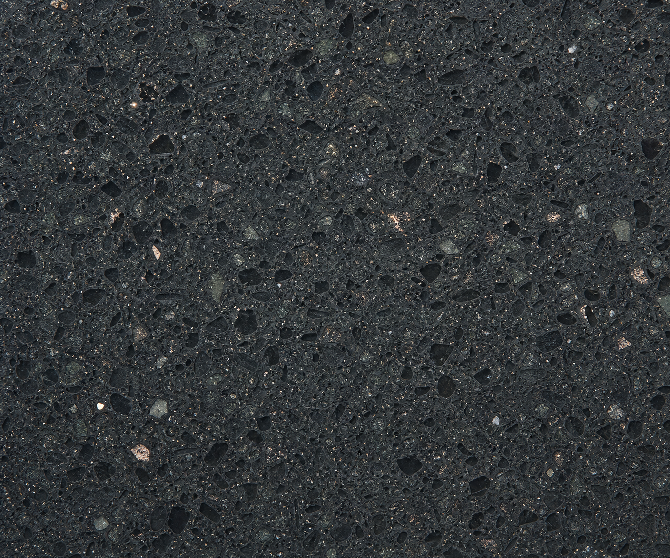 Professional close-up of dark quartz aggregate