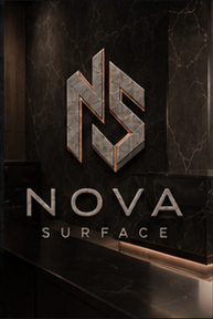 NovaSurface primary logo in a luxury interior